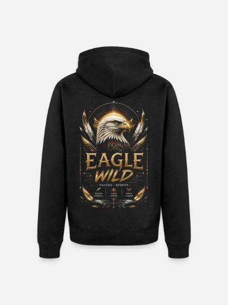 Aigle Doré Esprit et Valeurs - Veste à capuche bio Premium Unisexe - noir
