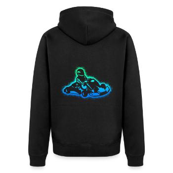 Kart Rennen Gokart Kartsport Kinder Jungen Go-Kart - Unisex Premium Bio Zip Hoodie - Schwarz - Hinten - Nico (187cm)