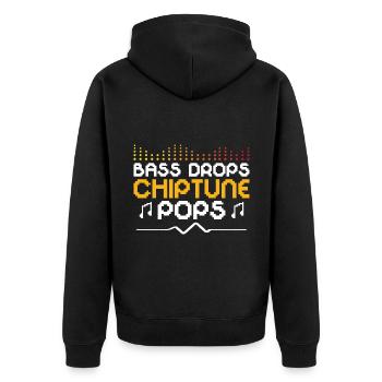 Chiptune Music Lover Groove zu den Bleeps und Bloo - Unisex Premium Bio Zip Hoodie - Schwarz - Hinten - Nico (187cm)