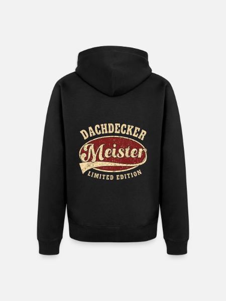 Dachdecker Meister limitet edition retro - Unisex Premium Bio Zip Hoodie - Schwarz