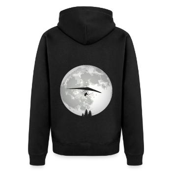 Retro Graphic Paragliding Paraglider Parachute Sky - Unisex Premium Bio Zip Hoodie - Schwarz - Hinten - Nico (187cm)