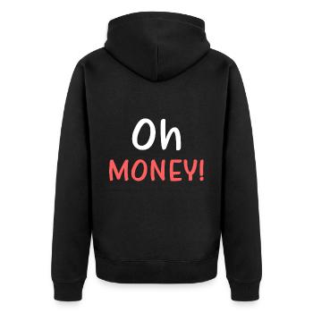 OH HONEY - Unisex Premium Organic Zip Hoodie - black - Back - Nico (187cm)