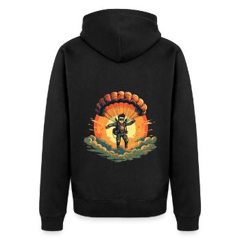 Aventure de parachutisme - Fun Skydiver - Veste à capuche bio Premium Unisexe - noir - Dos - Nico (187cm)