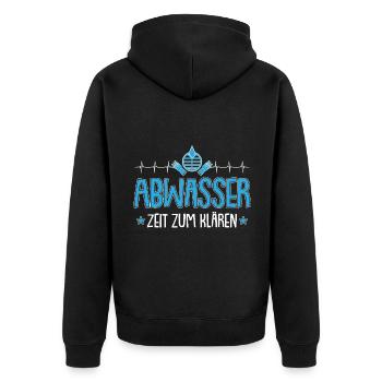 Abwassertechniker Abwasser Herzschlag Kläranlage - Unisex Premium Bio Zip Hoodie - Schwarz - Hinten - Nico (187cm)