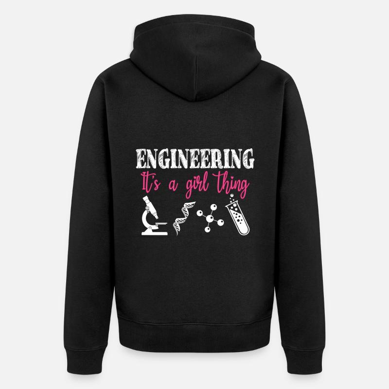 Engineering ist ein Mädchen-Ding - Unisex Premium Bio Zip Hoodie - Schwarz