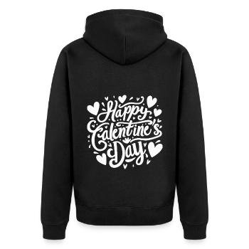 Bonne fête de la Galentine - Veste à capuche bio Premium Unisexe - noir - Dos - Nico (187cm)