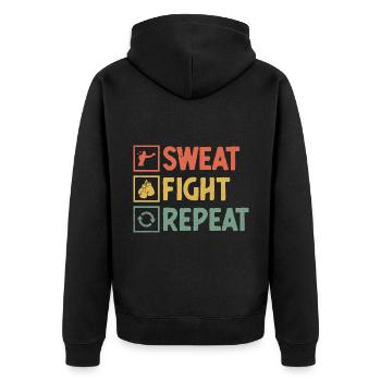 Sweat Fight Répéter Boxer Sports Musculation Gym - Veste à capuche bio Premium Unisexe - noir - Dos - Nico (187cm)