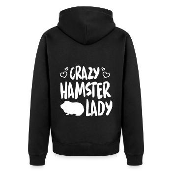 Crazy Hamster Lady Hamster Pet Animal Lover Hamste - Unisex Premium Bio Zip Hoodie - Schwarz - Hinten - Nico (187cm)