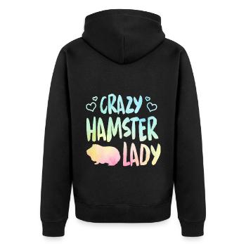 Crazy Hamster Lady Hamster Pet Animal Lover Hamste - Unisex Premium Bio Zip Hoodie - Schwarz - Hinten - Nico (187cm)