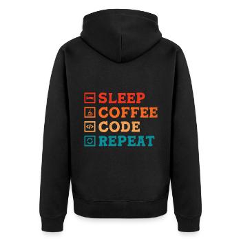 Café Codage Programmeur Codeur Développeur Nerd Coff - Veste à capuche bio Premium Unisexe - noir - Dos - Nico (187cm)