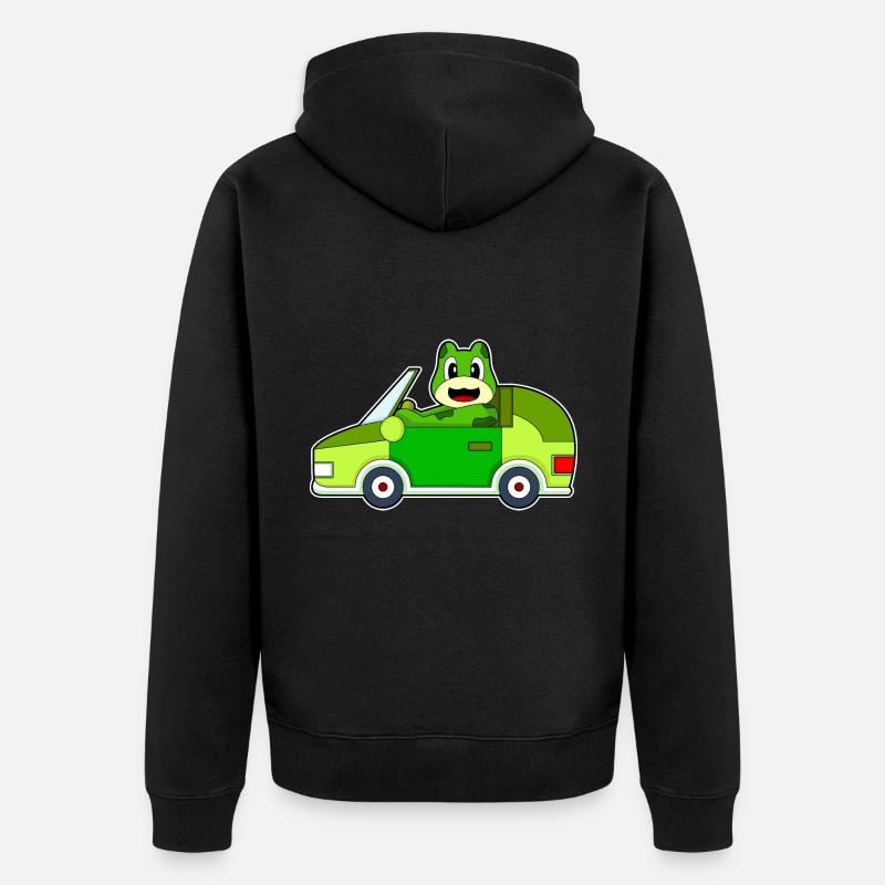 Frog Car - Unisex Premium Organic Zip Hoodie - black