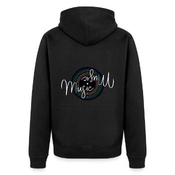 Music - Unisex Premium Bio Zip Hoodie - Schwarz - Hinten - Nico (187cm)