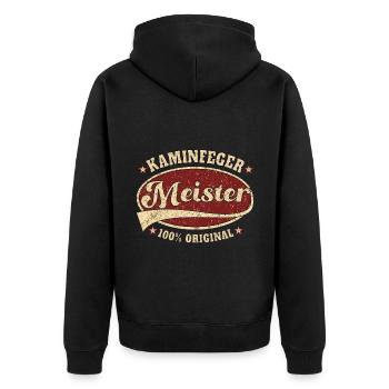 Kaninfeger Meister 100 % original - Unisex Premium Bio Zip Hoodie - Schwarz - Hinten - Nico (187cm)