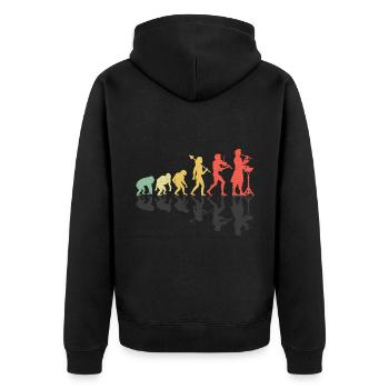 Retro Evolution Music Teacher Music Class Musician - Unisex Premium Organic Zip Hoodie - black - Back - Nico (187cm)