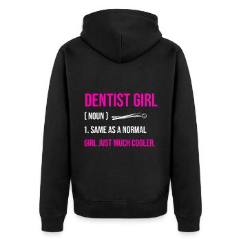 Dentiste Fille Identique À Une Fille Normale Juste Beaucoup Plus Cool - Veste à capuche bio Premium Unisexe - noir - Dos - Nico (187cm)