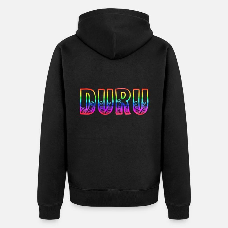 Duru RS Rainbow - Unisex Premium Organic Zip Hoodie - black