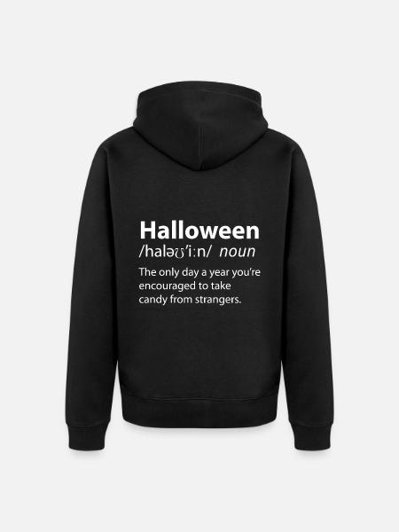 Halloween Funny Dictionary Definition - Unisex Premium Organic Zip Hoodie - black