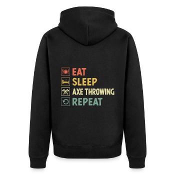 Manger Sleep Lancer de hache Lancer de hachette répété - Veste à capuche bio Premium Unisexe - noir - Dos - Nico (187cm)
