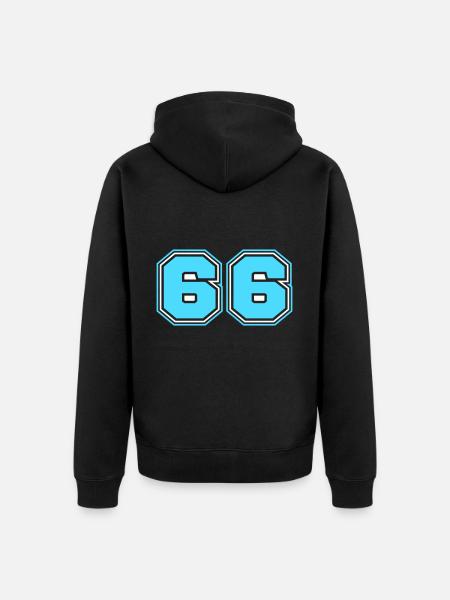 66 Numéro de numéro - Veste à capuche bio Premium Unisexe - noir