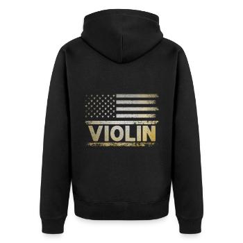 Drapeau américain USA Instrument violoniste Viole de viole - Veste à capuche bio Premium Unisexe - noir - Dos - Nico (187cm)