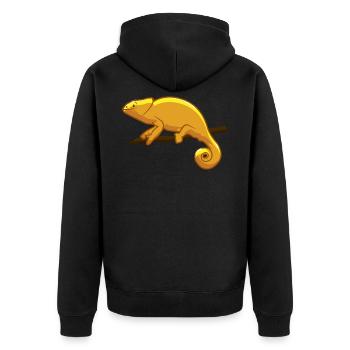 Cadeau de reptile caméléon jaune gecko lézard - Veste à capuche bio Premium Unisexe - noir - Dos - Nico (187cm)