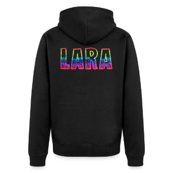lara rs arc-en-ciel - Veste à capuche bio Premium Unisexe - noir - Dos - Nico (187cm)