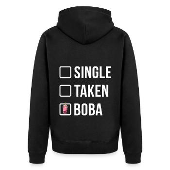 Single Taken Boba Tea Drinking Tea Lover Tea Brewi - Unisex Premium Bio Zip Hoodie - Schwarz - Hinten - Nico (187cm)