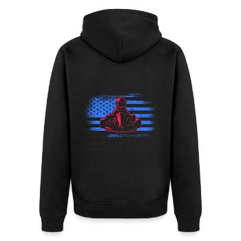 Kart Racing USA Go Karts Garçons Hommes Go-Kart - Veste à capuche bio Premium Unisexe - noir - Dos - Nico (187cm)