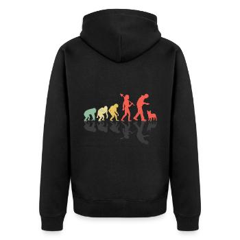 Evolution Bouledogue Français Frenchie Dog Lover Bulldo - Veste à capuche bio Premium Unisexe - noir - Dos - Nico (187cm)
