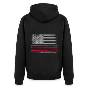 Drapeau américain tambour Patriot Tambour Mélomane Dru - Veste à capuche bio Premium Unisexe - noir - Dos - Nico (187cm)
