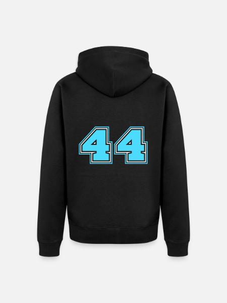 44 Number number - Unisex Premium Organic Zip Hoodie - black