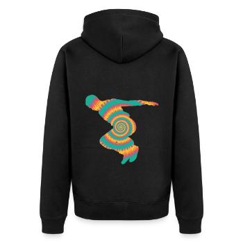 Parkour - Unisex Premium Organic Zip Hoodie - black - Back - Nico (187cm)