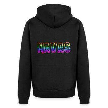 Navas RS Arc-en-ciel - Veste à capuche bio Premium Unisexe - noir - Dos - Nico (187cm)