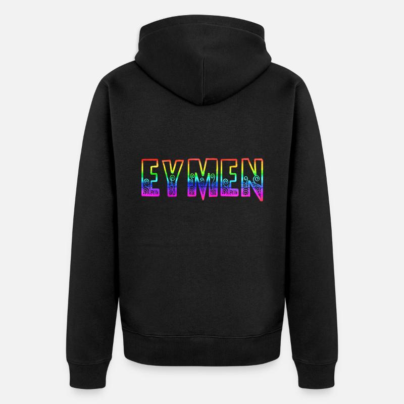 Eymen RS Arc-en-ciel - Veste à capuche bio Premium Unisexe - noir