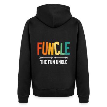 Funcle Der Spaß Onkel Familie Onkel Nichte Neffe - Unisex Premium Bio Zip Hoodie - Schwarz - Hinten - Nico (187cm)