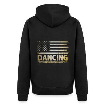 Usa Flag Dancing For Dancing Dancer Choreography - Unisex Premium Organic Zip Hoodie - black - Back - Nico (187cm)