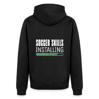 Fußball Skills Fußballtrainer Fußballer - Unisex Premium Bio Zip Hoodie - Schwarz - Hinten - Nico (187cm)