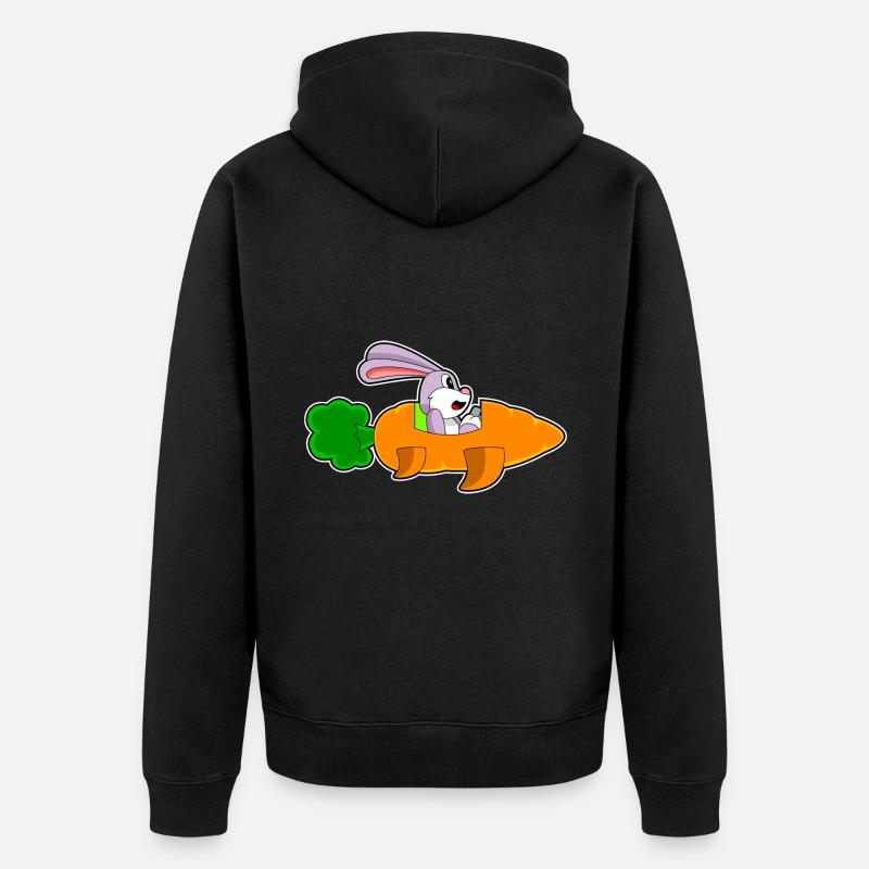 Lapin Avion Carotte - Veste à capuche bio Premium Unisexe - noir