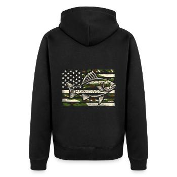 Drapeau américain Pêche au poisson USA Patriot Fisherman A - Veste à capuche bio Premium Unisexe - noir - Dos - Nico (187cm)