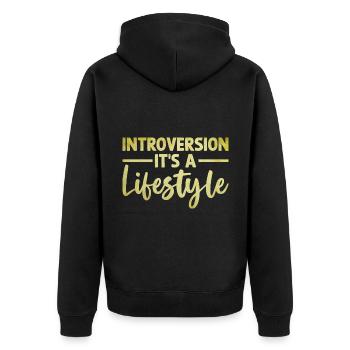 Introversion C’est un dicton de style de vie pour - Veste à capuche bio Premium Unisexe - noir - Dos - Nico (187cm)
