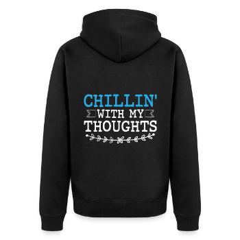 Chillin' With My Thoughts Dictons pour les introvertis - Veste à capuche bio Premium Unisexe - noir - Dos - Nico (187cm)