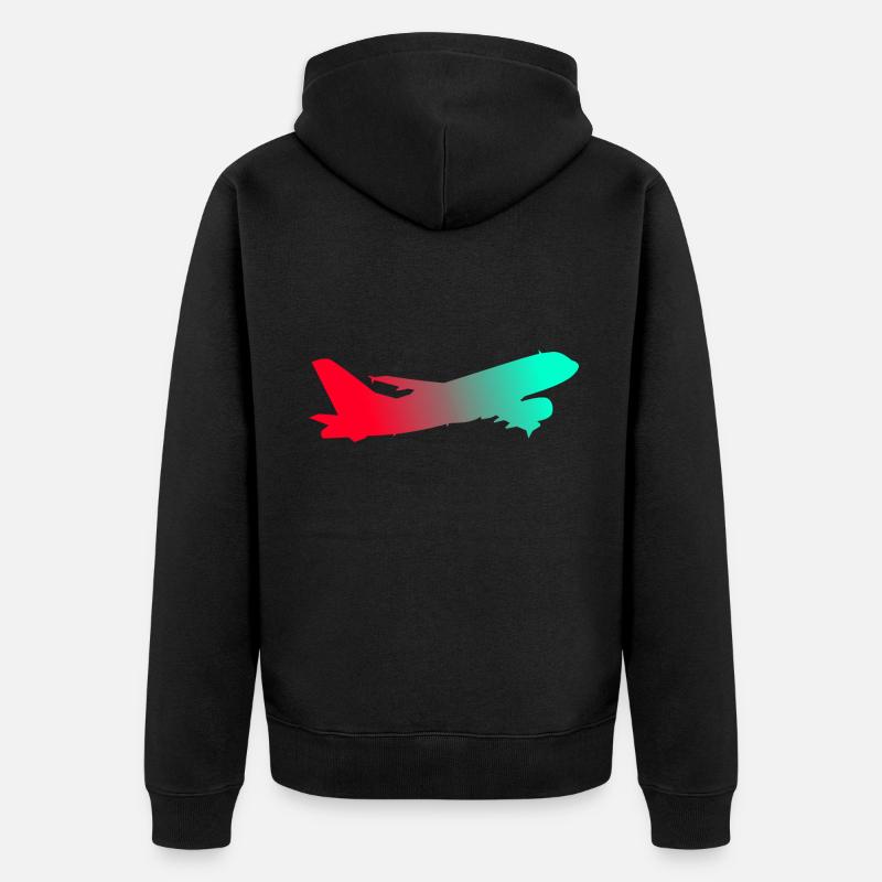 Flugzeug - Unisex Premium Bio Zip Hoodie - Schwarz