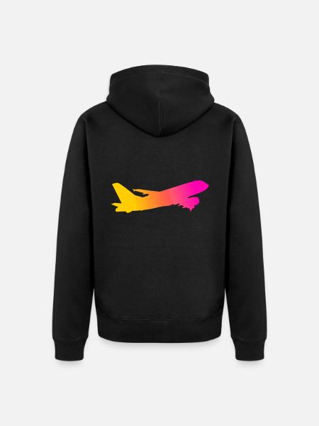 Airplane - Unisex Premium Organic Zip Hoodie - black