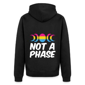 Not A Phase Gay Bisexual Pride Rainbow Lgbtq Diver - Unisex Premium Bio Zip Hoodie - Schwarz - Hinten - Nico (187cm)