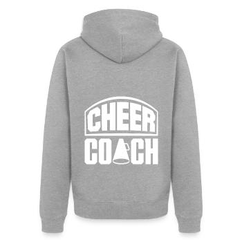 Cheer Coach Cheerleading Cheerleader Cheerdance Gy - Unisex Premium Bio Zip Hoodie - Grau meliert - Hinten - Nico (187cm)
