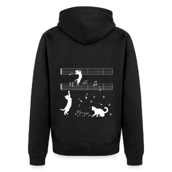 Cat Graphic Cat Owner Cat Trainer Cat Lover Animal - Unisex Premium Bio Zip Hoodie - Schwarz - Hinten - Nico (187cm)