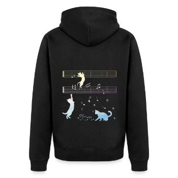 Cat Graphic Cat Owner Cat Trainer Cat Lover Animal - Unisex Premium Bio Zip Hoodie - Schwarz - Hinten - Nico (187cm)