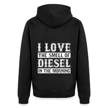 I Love The Smell Of Diesel In The Morning Car Love - Unisex Premium Organic Zip Hoodie - black - Back - Nico (187cm)