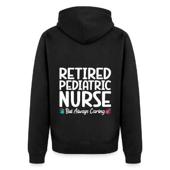 Kinderkrankenschwester - Unisex Premium Bio Zip Hoodie - Schwarz - Hinten - Nico (187cm)