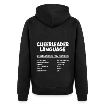 Cheerleader Language Cheerleading Cheerdance Danci - Unisex Premium Bio Zip Hoodie - Schwarz - Hinten - Nico (187cm)